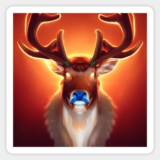 Energetic Christmas Reindeer Sticker